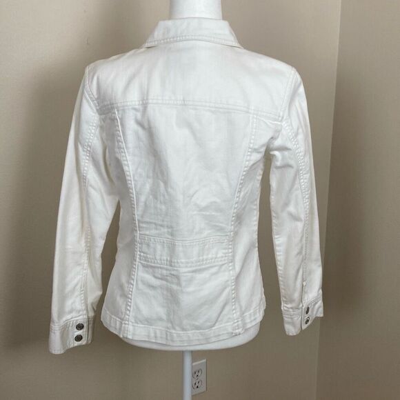 J. Jill White Denim Jacket Size Small - Picture 2 of 9